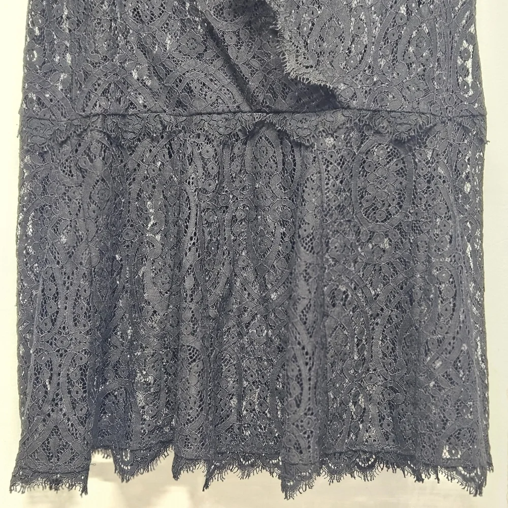 FREE PEOPLE Heart In Two Black Lace V-Neck Sleeveless Dress Size Large